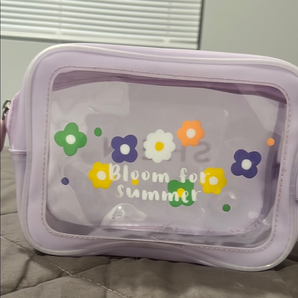 Lilac Floral Clear Pouch